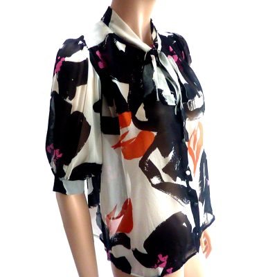 flora kung carrie white bow blouse