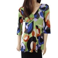 flora kung emme silk jersey top planet print