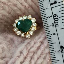 heart shape emerald diamond 18K ring @selectioncoste.com