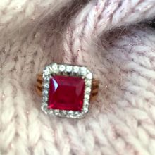 Princess cut 3-carat 18K ruby diamond ring @SelectionCoste.com