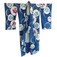 Blue cotton printed vintage Japanese kimono @SelectionCoste.com