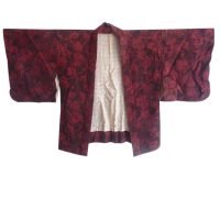 Japanese antique Burgundy Silk kimono jacket @SelectionCoste.com