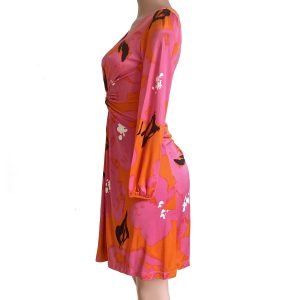 flora kung CATE pink print silk jersey dress