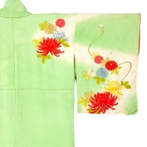 japanese-vintage-fresh-green-silk-furisode-kimono-