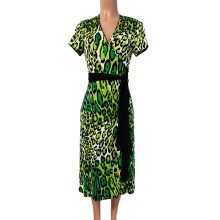 HARPER silk jersey green wrap dress flora kung