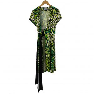 harper green print midi wrap dress flora kung