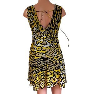 Tiff-yellow-leopard-print-flora-kung-silk-georgette-dress