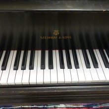 vintage 1913 Steinway satin ebony grand piano