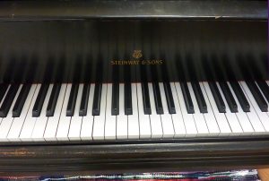 vintage 1913 Steinway satin ebony grand piano