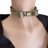 claude lalanne's leaf bow collar necklace in silver