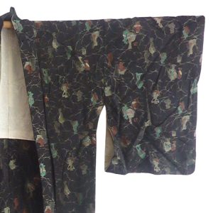 japanese-black-silk-brocade-antique-haori-kimono-selectioncoste