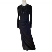 emmanuelle-khanh-black-embellished-maxi-wool-dress