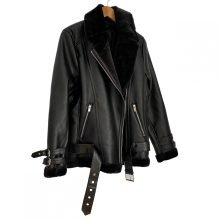 Classic-black-long-line-shearling-bomber-jacket