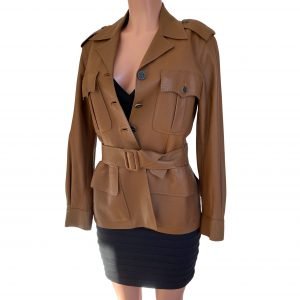 Hermes-Brown-Leather-Safari-Biker-Jacket-coat-made-in-France-logo-Buttons-SC