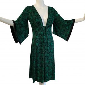 flora-kung-emerald-green-print-silk-jersey-deep-v-kimono-dress