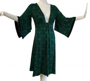 flora-kung-emerald-green-print-silk-kimono-dress