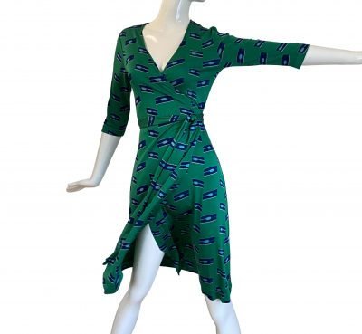 flora-kung-emerald-green-razor-print-silk-wrap-dress