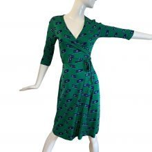 flora-kung-emerald-green-razor-print-silk-wrap-nwt-dress