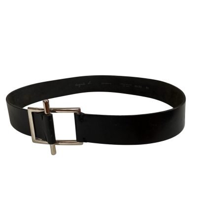 agnes-b.-black-leather-toggle-belt-cm