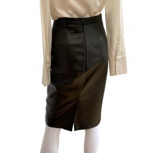 agnes-b.-paris-made-in-france-black-leather-skirt-with-pockets