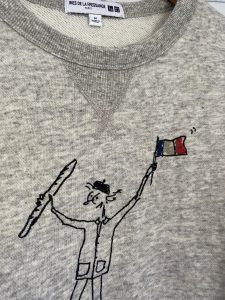 ines-de-la-fressange-paris-logo-french-heather-gray-uniqlo-sweatshirt