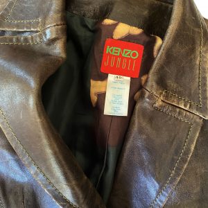 Kenzo-Paris-made-in-France-Jungle-brown-Lamb-Leather-distressed-jacket