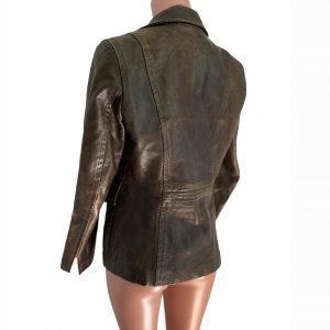 Kenzo-Paris-made-in-France-brown-Lamb-Leather-distressed-jacket