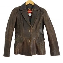 Kenzo-Paris-made-in-France-brown-distressed-Leather-jacket