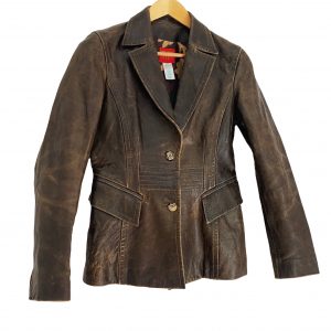 Kenzo-made-in-France-Paris-brown-Jungle-Lamb-Leather-distressed-jacket